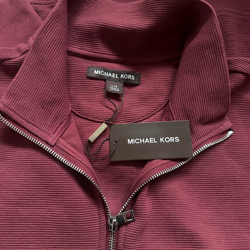 Michael Kors Solid Texture One Quarter Zipper for… - image 3